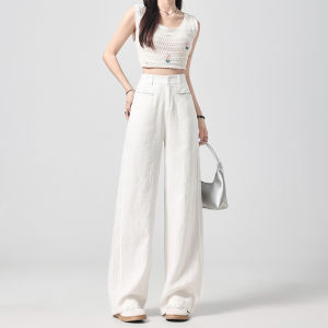 La Chapelle | Quần Lửng Cao Waist Ice Silk Linen Slim Fit