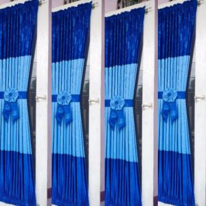 gorden jendela kupu-kupu ikat pita tengah bahan tebal