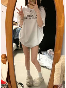 White Pure Cotton Short Sleeve T-Shirt Womens Summer Loose Oversize Half Sleeve 2025 New Hot Small Size Top Casual Style