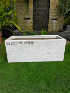RUDI PB7 Line Planter box Fibreglass Flower Pot Pasu Bunga Garden Taman Plant Pokok Fiber Large Square Outdoor Fence