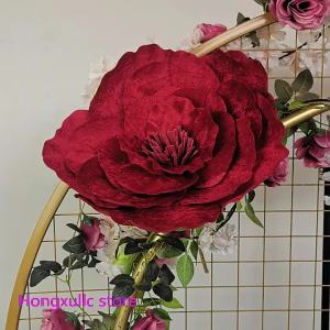 Wedding Display Photo Shoot Props Artificial Silk Fabric Peony Roses Fake Flower
