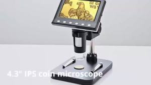 4.3 IPS Coin Microscope 1000X Magnification Digital Microscope for Adults with 8 LEDs Microscope for coin/jewelry/stamp/PCB