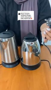 Teko Listrik 2 Liter Full Stainless Steel Pemanas Air Electric Kettle Ketel Besar Otomatis Portable