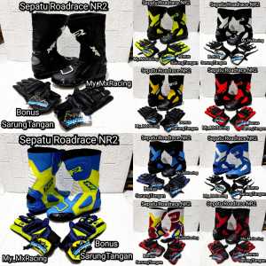 sepatu roadrace bonus sarung- sepatu balap FLOU - sepatu touring keren - bots - bots drag or cornering - -sepatu bots safety terlaris enduro hard - bots keren - kualitas premium jahitan rapih - original produk negeri - NR2 best seller