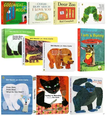（11books board books) Brown Bear / Hungry Caterpillar / Dear Zoo / Eric Carle Classic / Toddler English Board Books