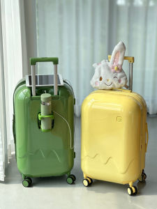 LeToo Cute Ice Cream Bubble Luggage Cartoon Style Womens Carry-On Suitcase Lightweight Silent Password Pull Rod Travel Bag