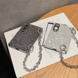 szhaiyu | For Samsung Galaxy Z Fold 8 Ultra Fold 8 Wide For Magsafe Strap Bling Case With Glitter Diamond Pattern Shockproof Hard Cover