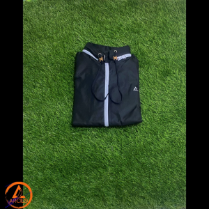 Arcilo Jaket Pria Repectus Black - Windproof Street Style dengan Detail Kontras Modern