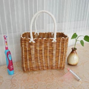 Giỏ Xách Mua Sắm Bằng Nhựa Dệt Tre Cầm Tay Giỏ Đựng Đồ Tắm Phòng Tắm Đồ Dùng Nhà Bếp Để Bàn Ăn Đồ Dùng Ngoài Trời Giỏ Đựng Đồ Picnic