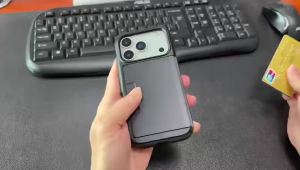 Sliding Card Holder Slot Phone Case for IPhone 18 17 Pro Max 17E 16E 16 15 14 Plus 13 12 Pro Hybrid Dual Layer Protection Cover