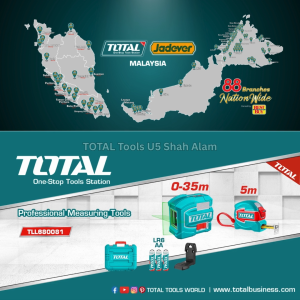 TOTAL Tools Measurement 2 in 1 COMBO set Self-leveling line laser (2 Line) 5m H/Duty Steel measuring tape - TLL680081