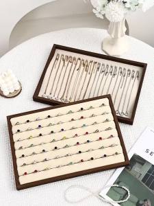 Walnut Wood Jewelry Box Multifunctional Organizer for Rings Earrings Bracelets Necklaces Vanity Storage & Retail Display Case