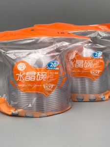 Bát Nhựa Trong Suốt 400ml Dùng Một Lần Độ Cứng Cao Chịu Nhiệt Độ Cao Hình Tròn Nhà Hàng Cắm Trại Gia Đình Hộp Đựng Thức Ăn Trưa