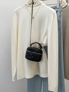 plus Size Knitwear High Collar Cuffed Sleeve Womens Base Layer Shirt Slimming Hide Belly Meat Autumn Season Casual Wear