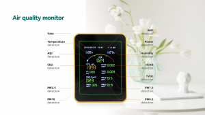 【SG Stock】15 in 1 Air Quality Monitor Portable CO2 Monitor APP Control CO2 Formaldehyde Detector Carbon Dioxide Detector