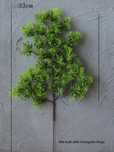 Chinese Style Artificial Plastic Pine Tree Branches Yulan Pine Bonsai Leaf Simulation for Home Decoration Floral Artistry