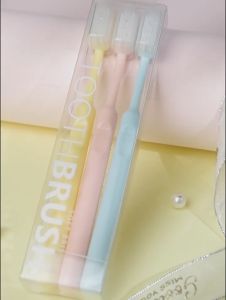 เซ็ตแปรงสีฟันสีพาสเทล เซ็ตแปลงสีฟัน 1กล่องมี 3ชิ้น แปรงสีฟัน แปรงฟัน ขนนูมนู้ 100 บาง ส่วน 255 มม