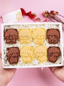 Cute Little Panda Cookie Baking Tool Cartoon Design Home Use Baking Sugar Art Cookie Printing Mold Non-Stick Hand Washable