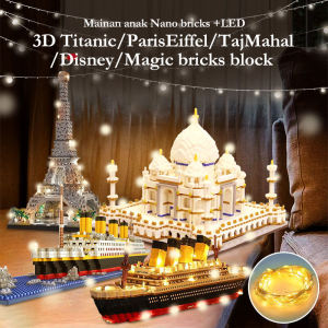 Leiao UT【🔥Best Choice 🔥】3027/6000PCS Titanic Blok Bricks Kapal Model/2660PCS Paris Eiffel Mainan Bricks Blok/6369pcs Magic Mainan Bricks Blok /2360PCS Taj Mahal DIY Blok Bangunan Bata Kit Anak Anak Mainan