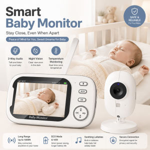 3.5" Baby Monitor with Camera and Audio Wireless 720P Video Baby Monitor Two Way Talk Night VisionLullabies