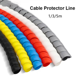 1/3/5Meters 10mm/16mm Wire Protector Cable Sleeve Cover Tube Line Organizer Pipe Protection Flexible Spiral Wrap Winding Cable