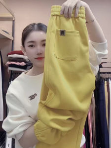 Early Spring New Style Casual Loose Womens Sweatpants High Waist Trousers Harlan Pure Color Sports Cuffed Nine Points Pants