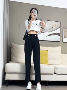 Quần tây baggy nữ lưng cao thun sau thiết kế liền thân phối 2 cúc sắt độc đáo - 237