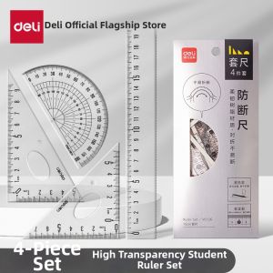deli | Clear Large Numeral Easy-Read Study Rulers Set for Students