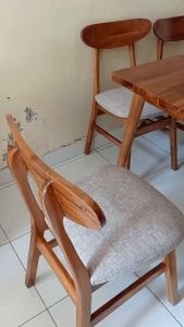 Meja makan set kursi ropan kursi 4 kayu jati Produksi Jepara Bahan Kayu Jati Berkualitas