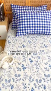 Sprei Single 90x200 tinggi 20cm Katun Original - Motif Minimalis Anti Geser