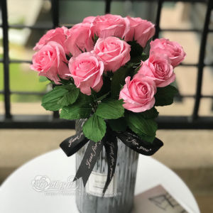 Handmade Paper Vine Rose Material Kit 11 Stems Wine Cup Roses Festive Valentines Day Gift DIY Floral Simulation Greenery