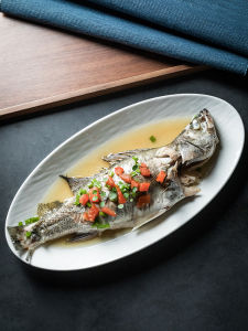 Đĩa Thủy Sản Bằng Gốm Sứ Lớn Dùng Tại Nhà Đĩa Đựng Thịt Cá Hấp Chín Đĩa Đựng Thực Phẩm Kiểu Nhật Bản Đĩa Đựng Đầu Và Thịt Cá Đĩa Tròn 12 Inch