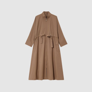 ICICLE | Silk Wool Yarn Fine Woven Plain Cloth Parka