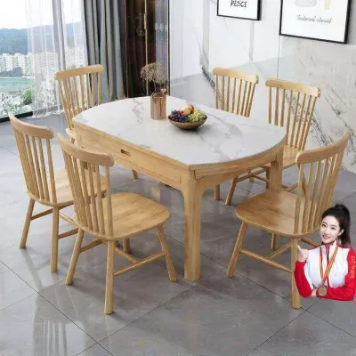 Scandinavian Style Expandable Solid Wood Multifunctional Table