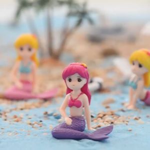 Mô hình tiểu cảnh nàng tiên cá trang trí terrarium sen đá xương rồng charm slime