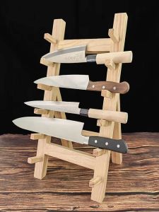 Sushi Knife Rack Wood Kitchen Storage Shelf Beef Knife Fish Head Knife Willow Edge Display Stand Commercial Use Knife Holder