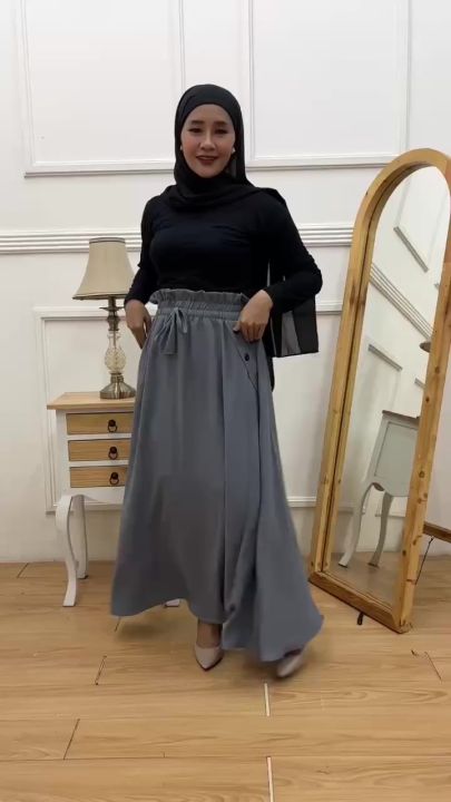 Rok payung Crinkle Premium Pinggang Karet Dan Tali Ada Sakunya Kanan kiri standar Jumbo / Skirt Crinkle Crincle Kringkel Premium / Rok Korean Style / Rok kekinian
