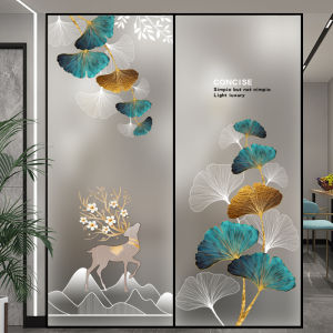 Privacy Glass Film Bathroom Bedroom Window Sticker Light Translucent Frosted Shade Decorative Plant Floral Pattern Home Decor