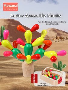 MWZ | Educational Montessori Wooden Cactus Building Blocks