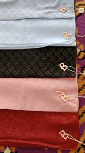 Hijab Voal Segi Empat Polos Emboss Monogram Buckle Scarves Premium Lasercut 110x110cm Logo B / Hijab Segi Empat / Hijab Voal