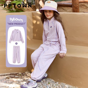PPTOWN | Casual Spring Sport Hooded Girls Set