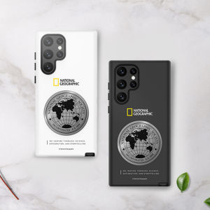 Geographical S25Ultra Earth Phone Case Dual Layer Anti-Fall Protective Cover Classic Geographical Map Trendy Creative S23Ultra Shell