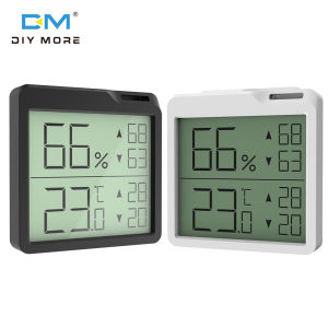 Diymore เครื่องวัดความชื้นและอุณหภูมิอิเล็กทรอนิกส์หน้าจอดิจิตอล LCD ในร่มโมดูลสูงและต่ำค่าบันทึกค่า-20 ~ 60 ℃ 20% ~ 99