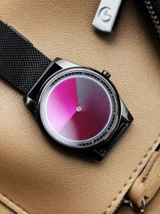 Creative Gift Enmex Colorful Changing Cool Watch Green Unique Design Quartz Movement Stainless Steel Band Mens Wristwatch