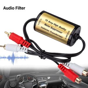 For Car And Home Stereo 2×RCA Male/Female RCA Audio Noise Filter Suppressor Ground Loop Lsolator Car Accessories