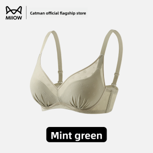 miiow | Cat Woman Seamless Underwear Breathable Mesh Wireless Womens Bra Gathered Large Effect Side Breast Elimination New 2025 Model