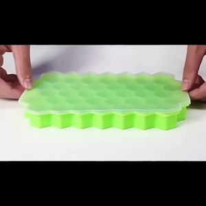 37 Grid Silicone Ice Cube Trays with Lids/Multipurpose Silicone Food Tray/Silicone Honeycomb Ice Cube Mold Blue Pink Yellow White Green Purple