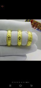 Cincin Logam Koin Kuningan Asli Motif Batik