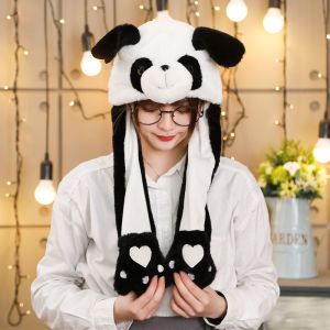 Fashion Pinch Ears Moving Hat Panda Plush Sweet Cute Cap Animal Pig Cosplay Hat