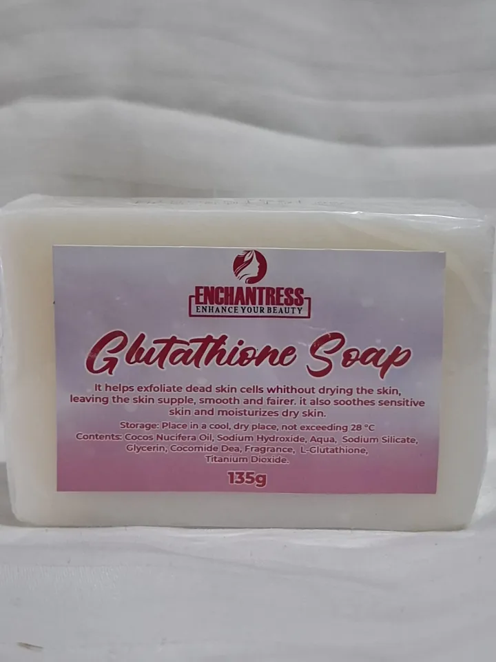 enchantress glutathione SOAP EXFOLIATE DEAD SKIN CELLS SMOOTH FAIRER SOOTHES SENSITIVE SKIN AND MOISTURIZES DRY SKIN 135G Hypoallergenic Exfoliating Soap Cruelty-Free Moisturizing Bar Soap - Lazada flawless skin cream Skin brightening drip side Size:Small